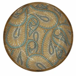 By Room Schaal Rond ø 38 Cm Mangohout Orange Paisley