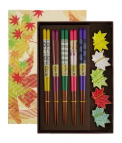 Oldenhof Eetstokjes Giftset Maple Leaf 22,5 Cm Met Aflegsteentjes