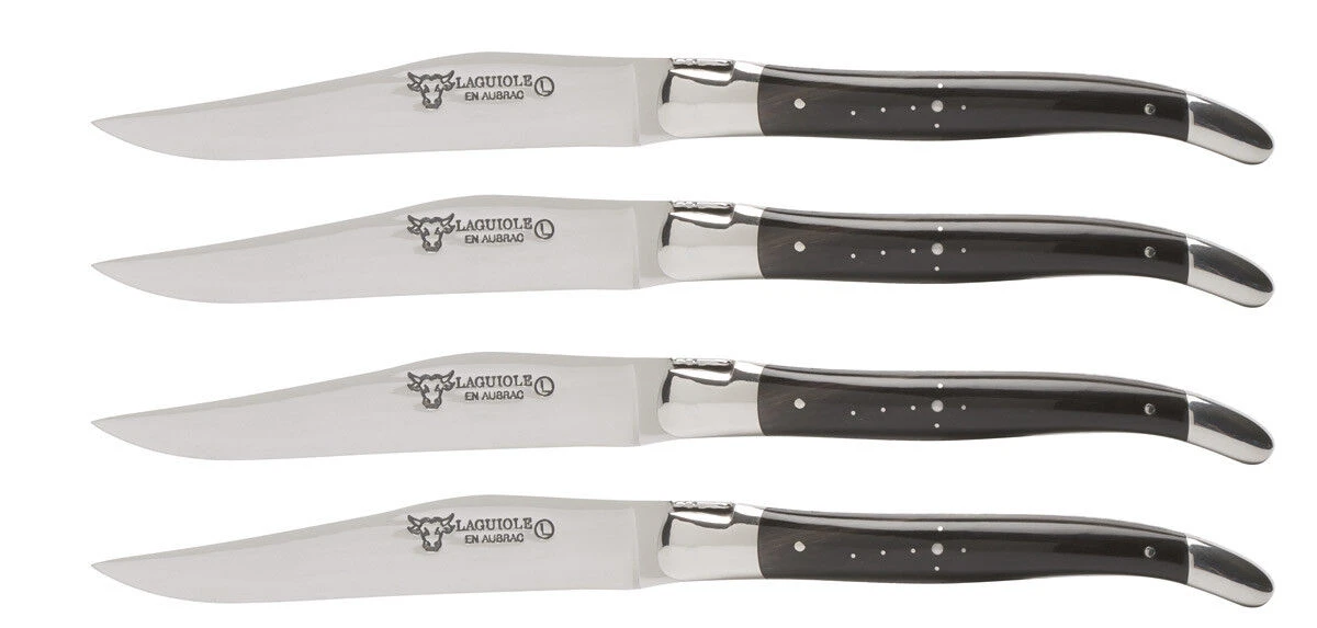 Laguiole En Aubrac Shepherd's Cross Steakmes 11,5 Cm Buffelhoorn 4 Stuks 1 Laguiole En Aubrac Shepherd's Cross Steakmes 11,5 Cm Buffelhoorn 4 Stuks