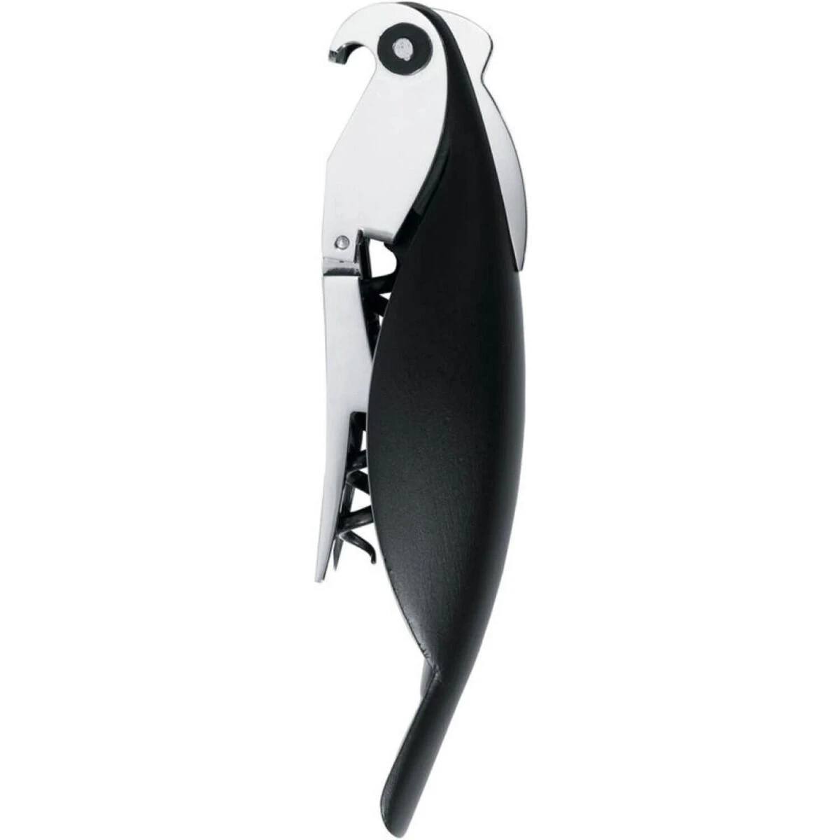 Alessi Parrot Kelnermes/kurkentrekker Kunststof / Aluminium Zwart 1 Alessi Parrot Kelnermes/kurkentrekker Kunststof / Aluminium Zwart
