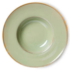 Tafelgerei Verkoop 35 HK Living Chef Ceramics ACE7136 Pastabord ø 28,5 Cm Aardewerk Moss Green