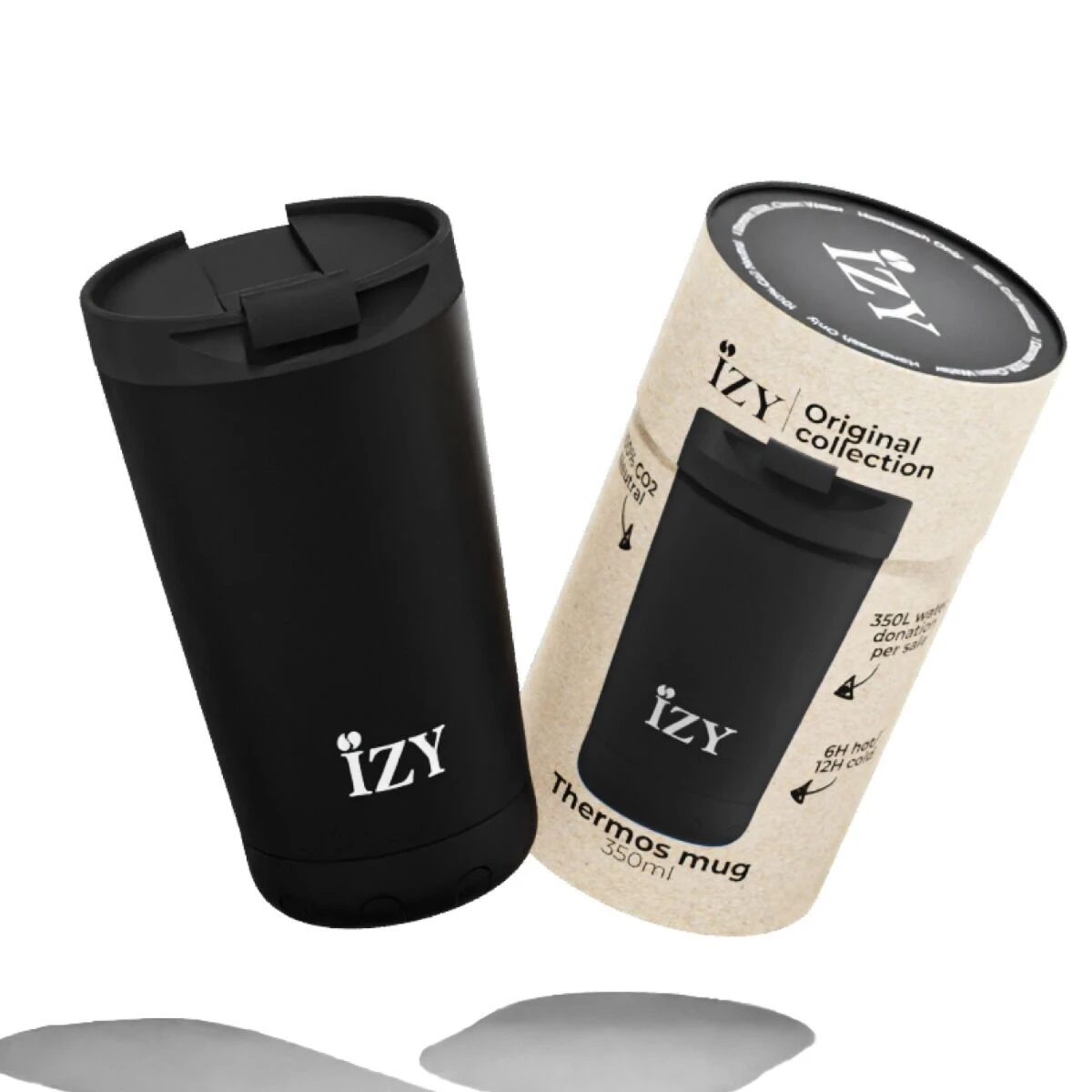 IZY Mugs Drinkbeker 350 Ml Black Rvs 1 IZY Mugs Drinkbeker 350 Ml Black Rvs